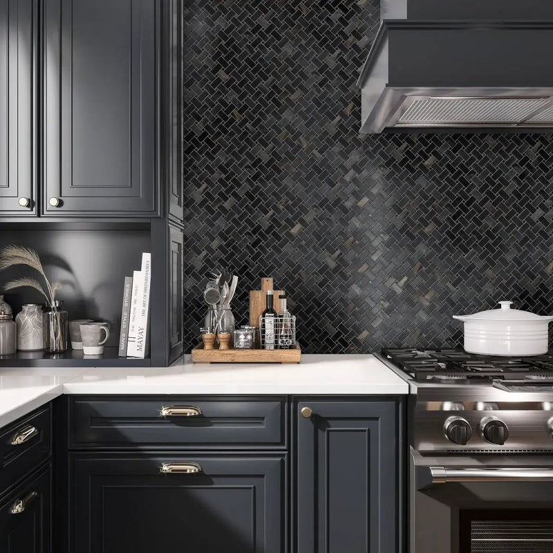 Black 12x12 Matte Basketweave Porcelain Mosaic Tile (5 pack, 4.84 sq ft/case) by Apollo Tile