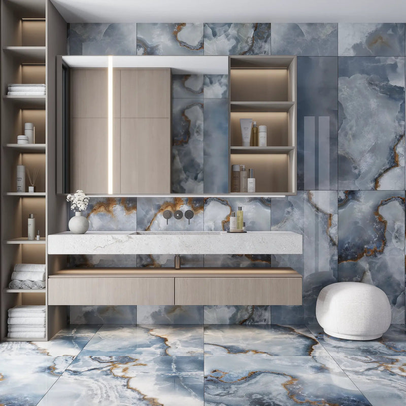 Blue 24x48 Lappato Porcelain Large Format Tile (2 pack, 15.5 sq ft/case) by Apollo Tile