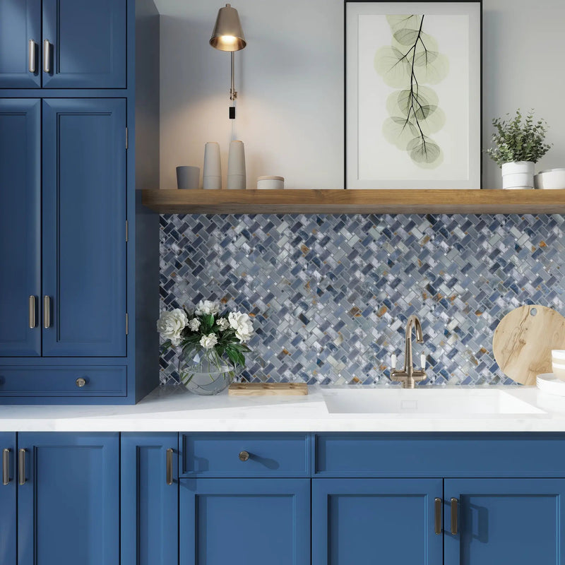 Blue 12x12 Matte Basketweave Porcelain Mosaic Tile (5 pack, 4.84 sq ft/case) by Apollo Tile