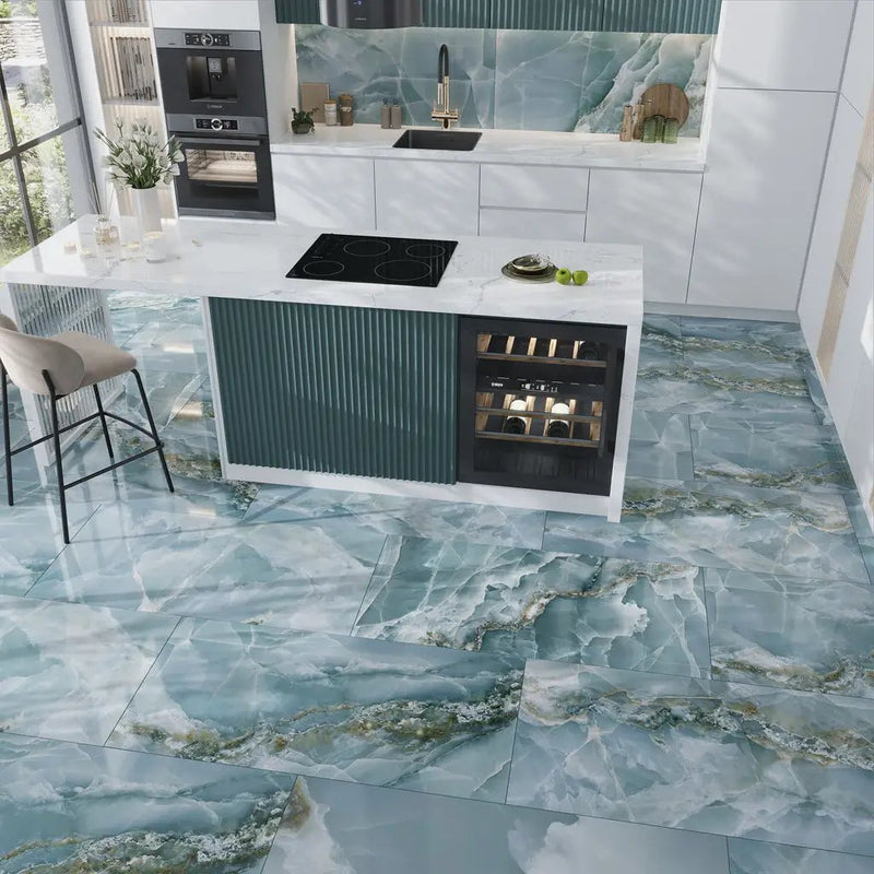 Splendor Green 24x48 Lappato Porcelain Large Format Tile (2 pack, 15.5 sq ft/case) by Apollo Tile