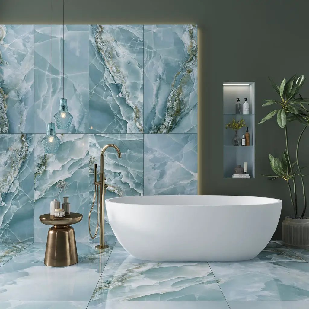 Splendor Green 24x48 Lappato Porcelain Large Format Tile (2 pack, 15.5 sq ft/case) by Apollo Tile