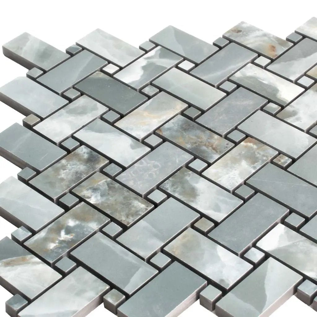 Green 12x12 Matte Basketweave Porcelain Mosaic Tile (5 pack, 4.84 sq ft/case) by Apollo Tile