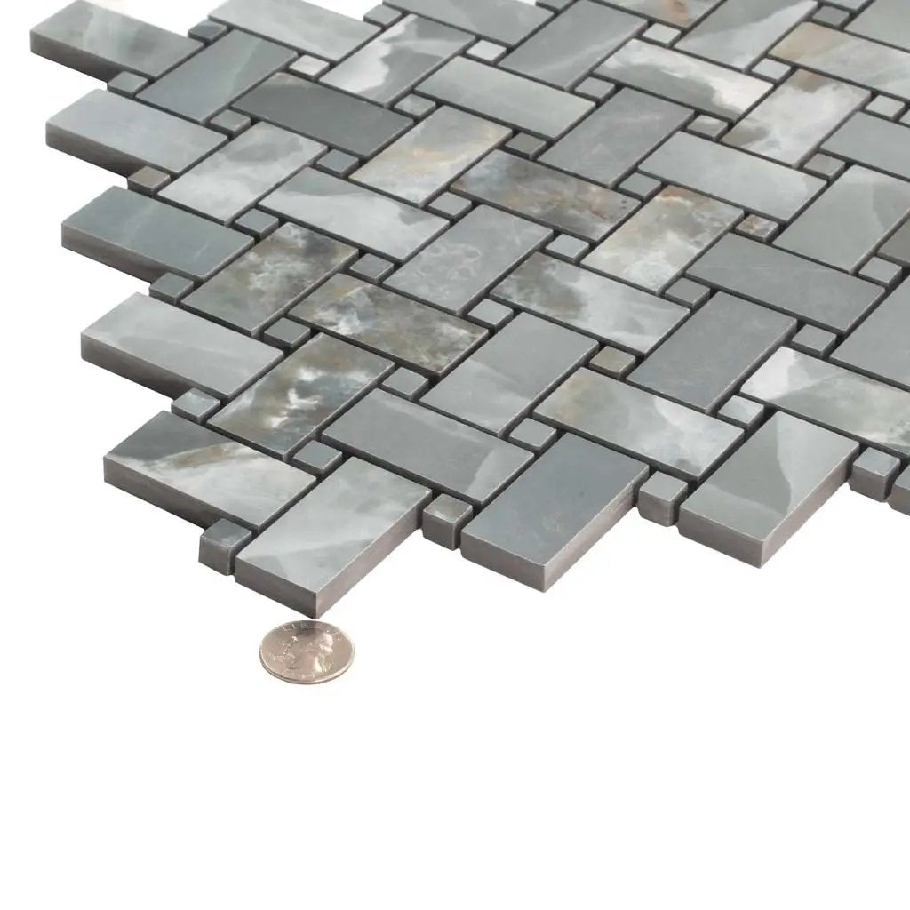 Green 12x12 Matte Basketweave Porcelain Mosaic Tile (5 pack, 4.84 sq ft/case) by Apollo Tile