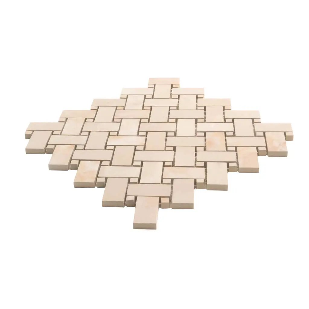Crepe Pink 12x12 Matte Basketweave Porcelain Mosaic Tile (5 pack, 4.84 sq ft/case) by Apollo Tile