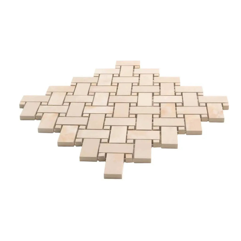 Crepe Pink 12x12 Matte Basketweave Porcelain Mosaic Tile (5 pack, 4.84 sq ft/case) by Apollo Tile