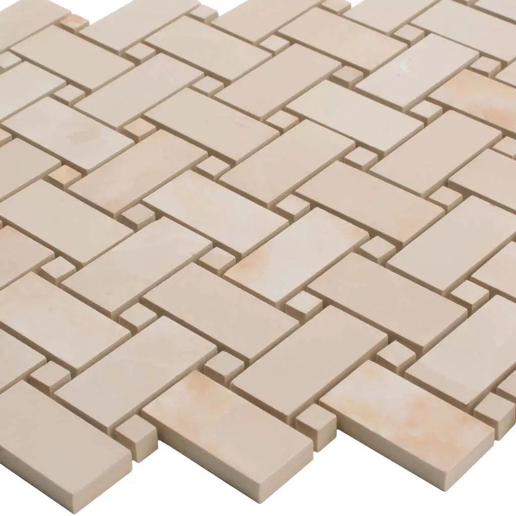 Crepe Pink 12x12 Matte Basketweave Porcelain Mosaic Tile (5 pack, 4.84 sq ft/case)