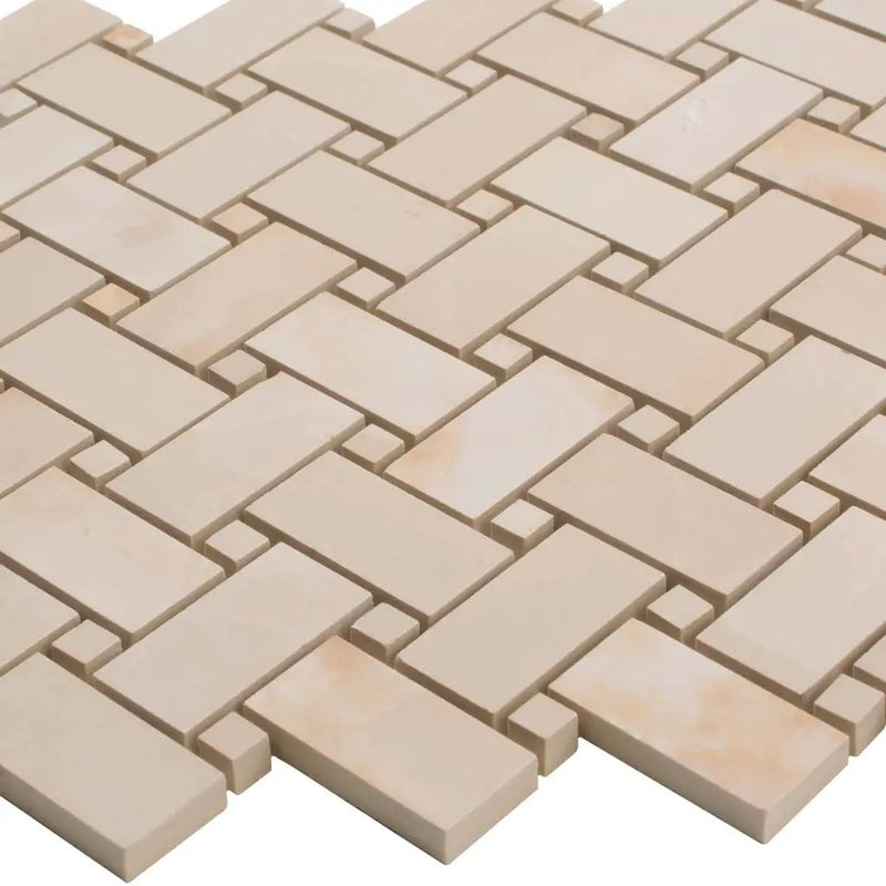 Crepe Pink 12x12 Matte Basketweave Porcelain Mosaic Tile (5 pack, 4.84 sq ft/case)