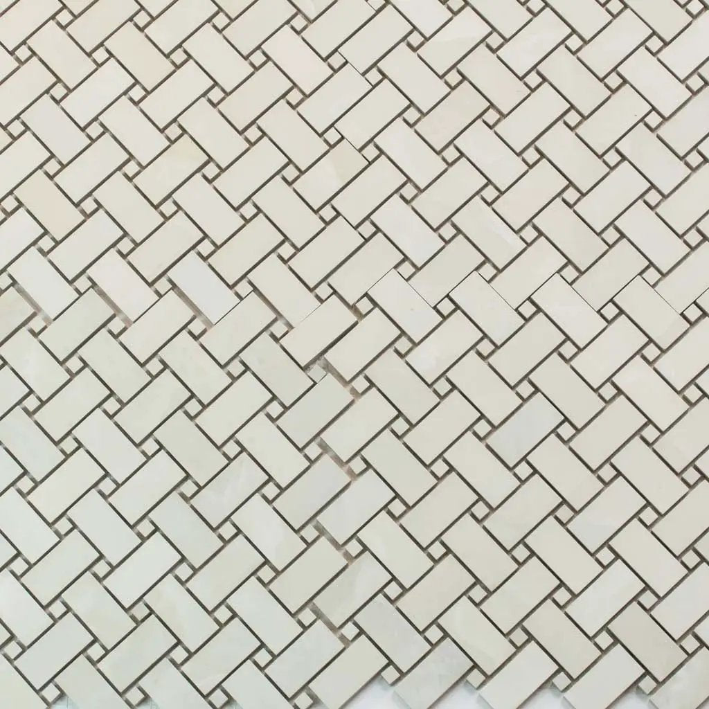 Alabaster White 12x12 Matte Basketweave Porcelain Mosaic Tile (5 pack, 4.84 sq ft/case) by Apollo Tile