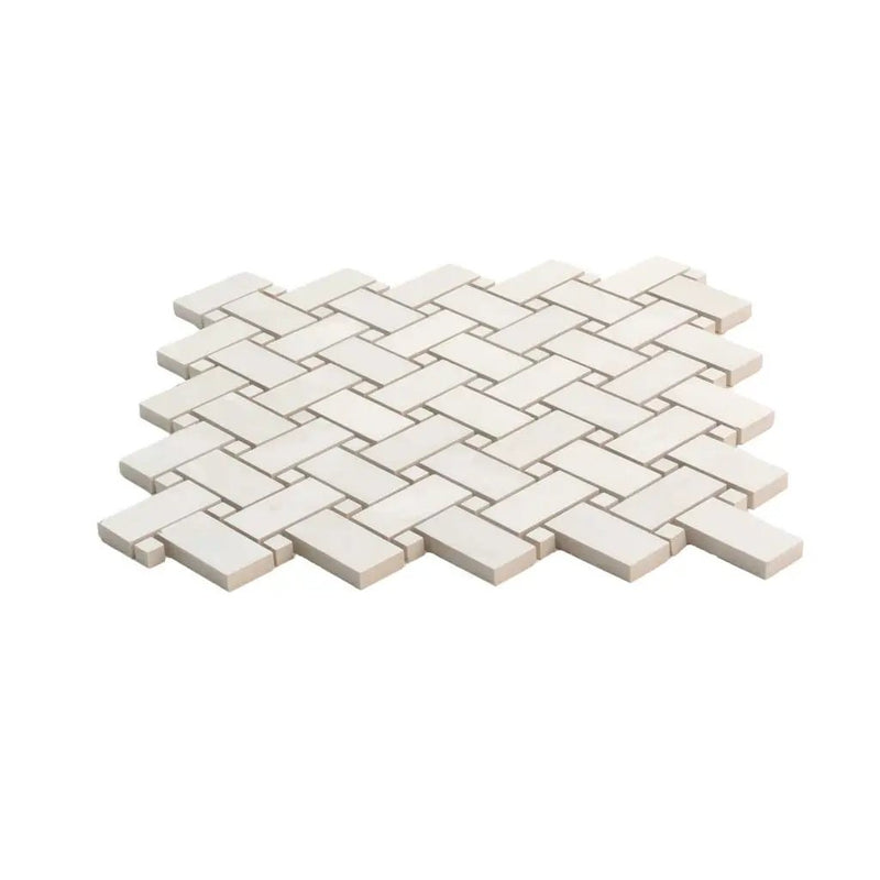 Alabaster White 12x12 Matte Basketweave Porcelain Mosaic Tile (5 pack, 4.84 sq ft/case) by Apollo Tile