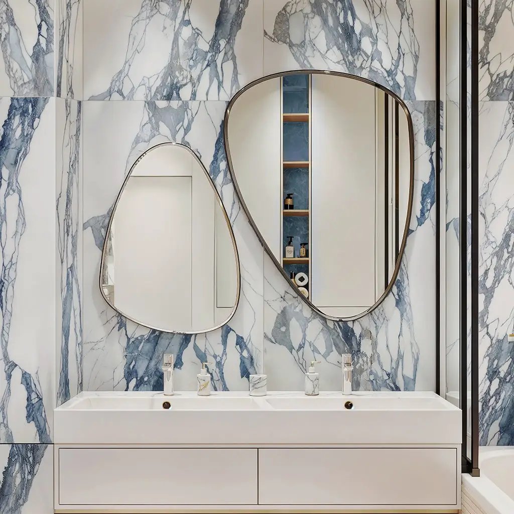 Air Superiority Blue 24x48 Polished Porcelain Large Format Tile (2 pack, 15.12 sq ft/case) by Apollo Tile