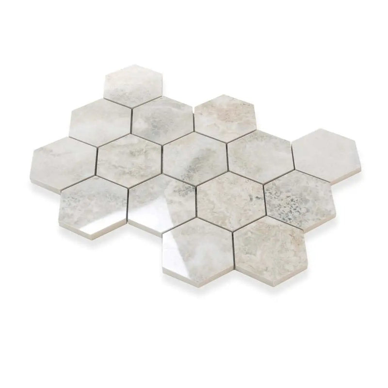 Light Taupe Beige 9x13 Polished Hexagon Porcelain Mosaic Tile (9 pack, 7.09 sq ft/case) by Apollo Tile