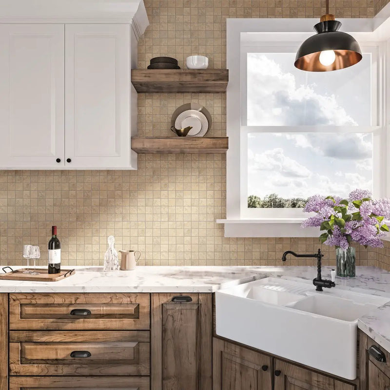 Sand Beige 12x12 Matte Uniform Square Porcelain Mosaic Tile (11 pack, 10.65 sq ft/case)