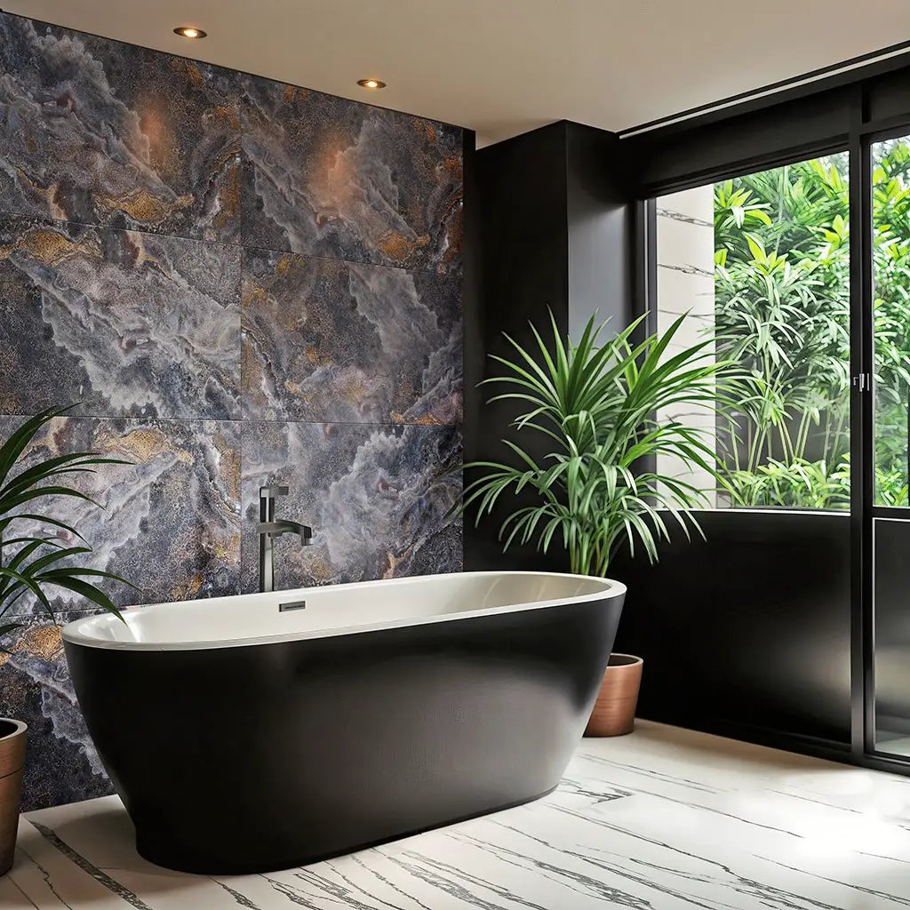 Hale Navy 24x48 Polished Porcelain Large Format Tile (2 pack, 15.55 sq ft/case) by Apollo Tile