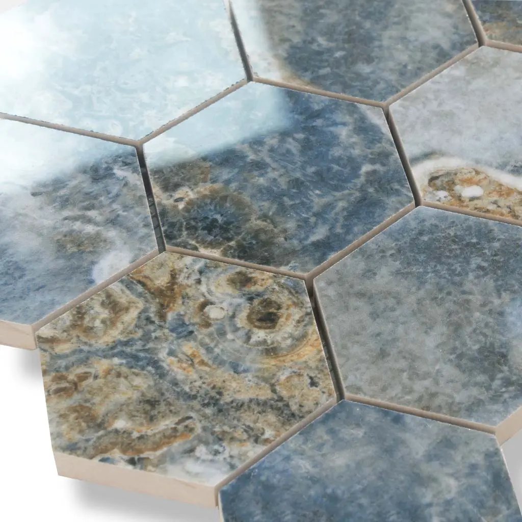 Hale Navy 9x13 Polished Hexagon Porcelain Mosaic Tile (9 pack, 7.09 sq ft/case) by Apollo Tile