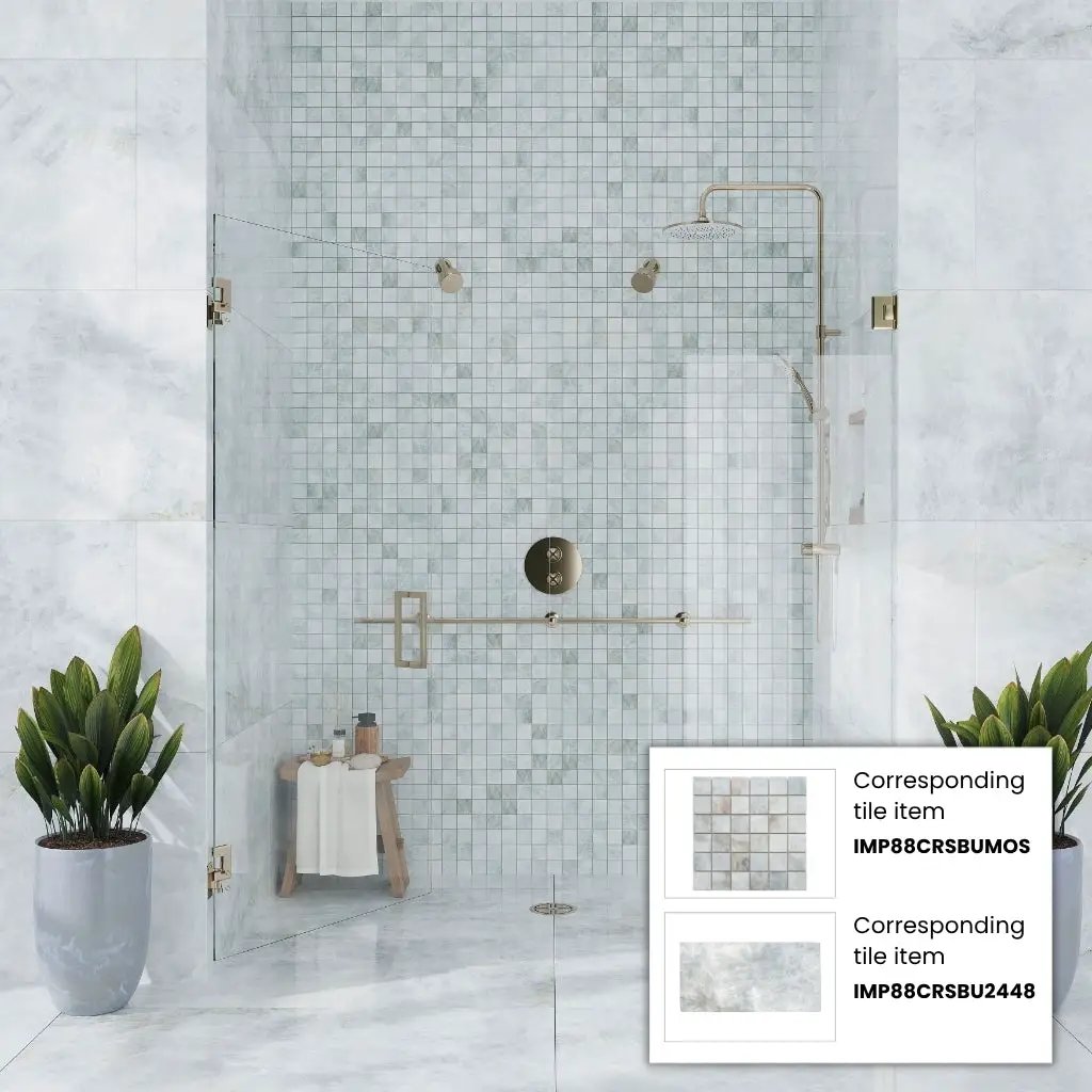 Frosted Sky Blue 24x48 Lappato Porcelain Large Format Tile (2 pack, 15.5 sq ft/case) by Apollo Tile