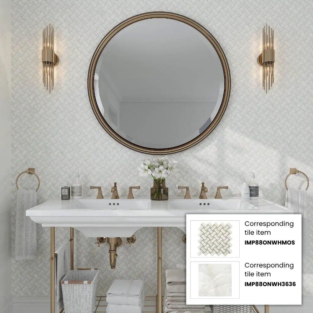 Alabaster White 12x12 Matte Basketweave Porcelain Mosaic Tile (5 pack, 4.84 sq ft/case) by Apollo Tile