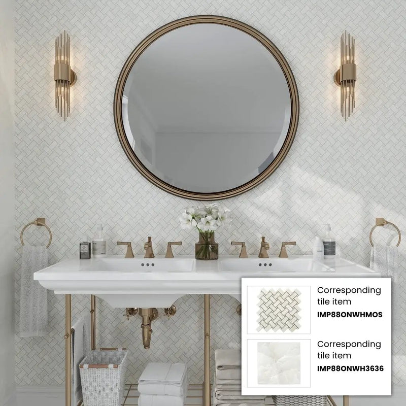Alabaster White 36x36 Lappato Square Porcelain Large Format Tile (2 pack, 17.4375 sq ft/case) by Apollo Tile
