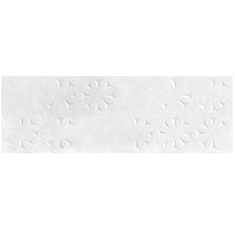 White 12x36 Matte Floral Ceramic Large Format Tile (4 pack, 11.63 sq ft/case) by Apollo Tile