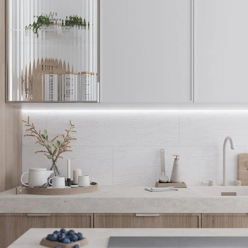 White 12x36 Matte Ceramic Large Format Tile (4 pack, 11.62 sq ft/case) by Apollo Tile
