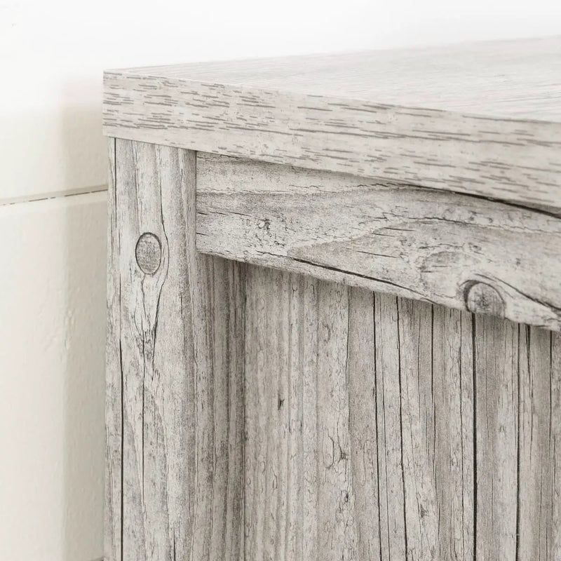 Modern Washed Pine 2 Drawer Nightstand Cubby Storage Shelf by HomePacific