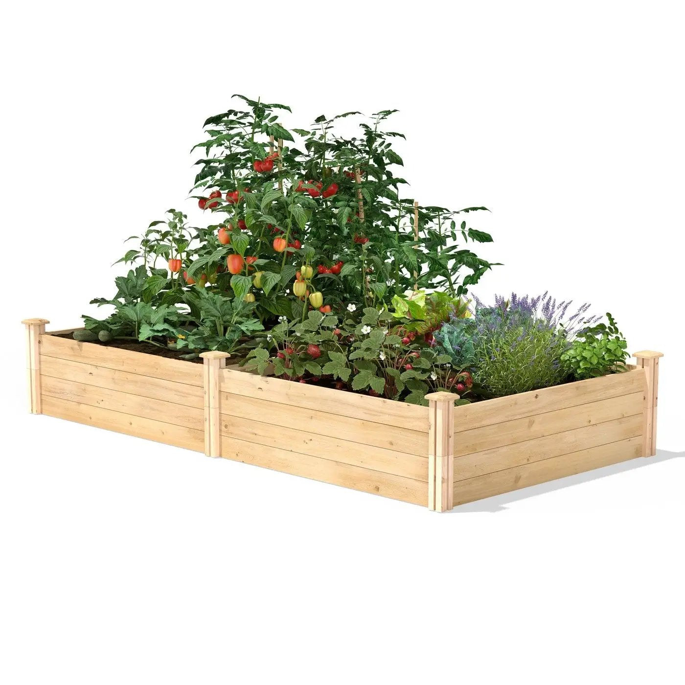4 ft x 8 ft Cedar Wood Raised Garden Bed - Made in USA by HomePacific