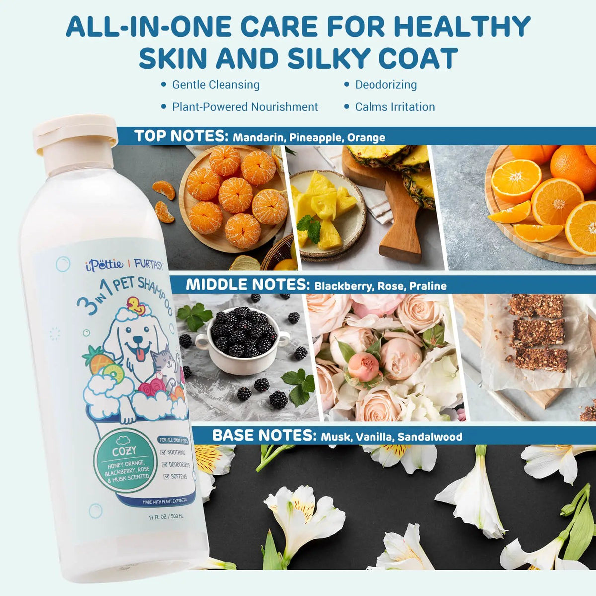 Furtasy Pet Shampoo, Sunshine & Cozy Formulas by TURBRO