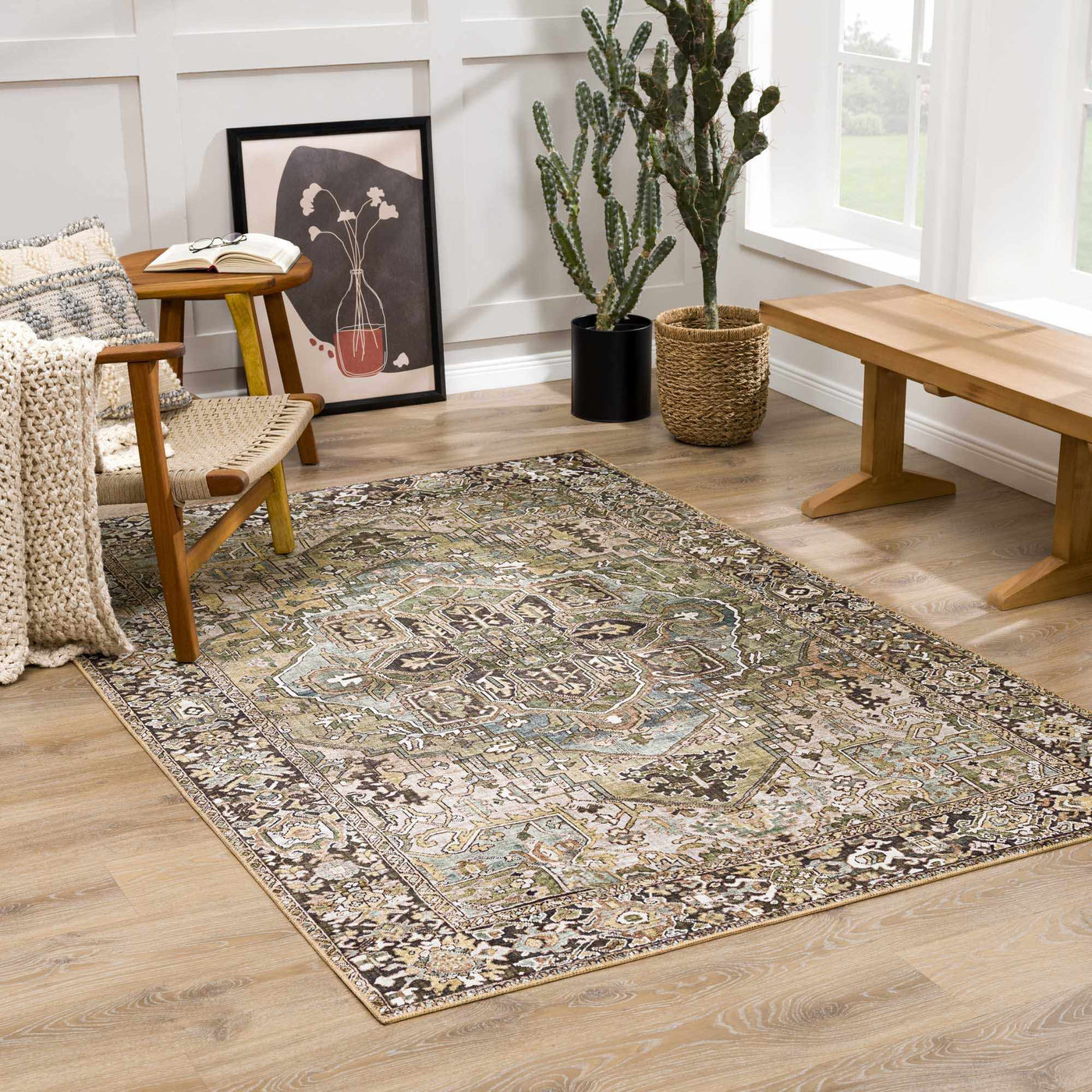 Neyland Sage Green Area Rug by Boutique Rugs