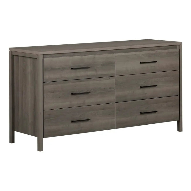 Modern Grey 6 Drawer Double Dresser by HomePacific