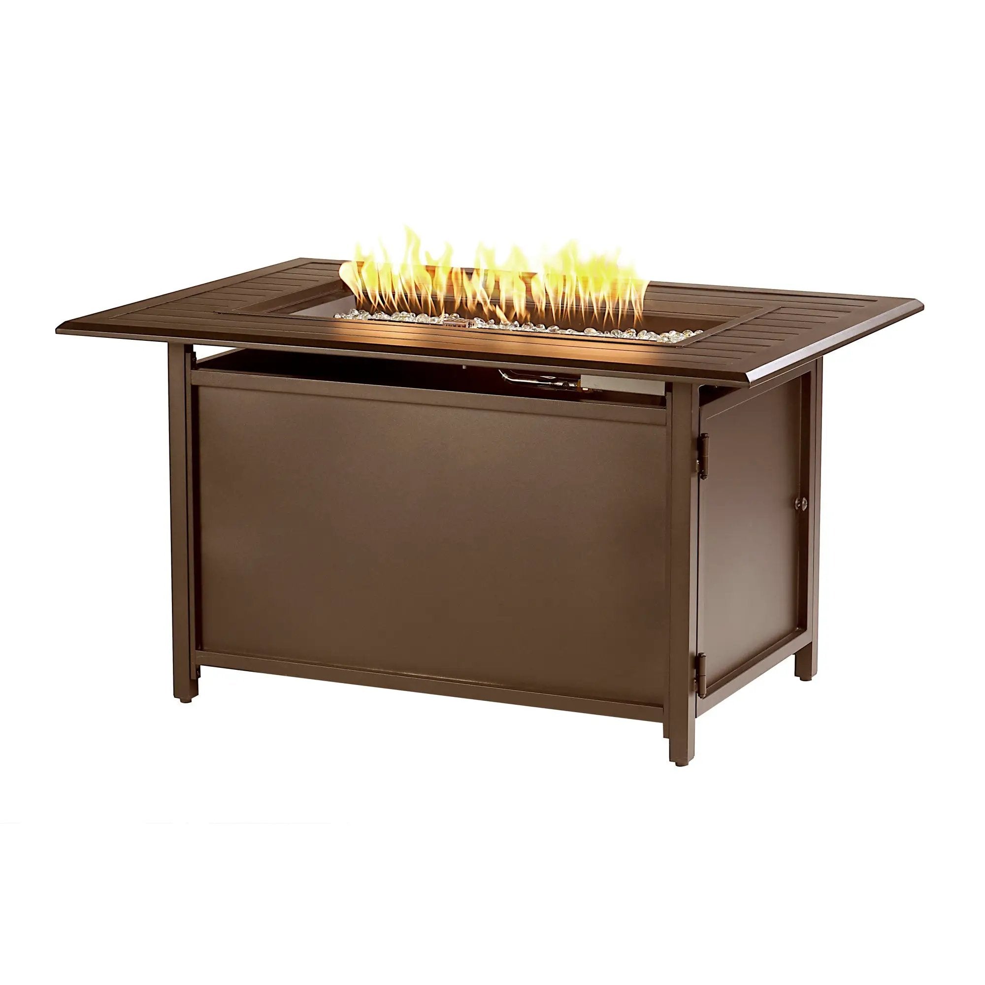 Aluminum 46-in Rectangular Propane Fire Table, Beads, Covers and Lid by Sharicks