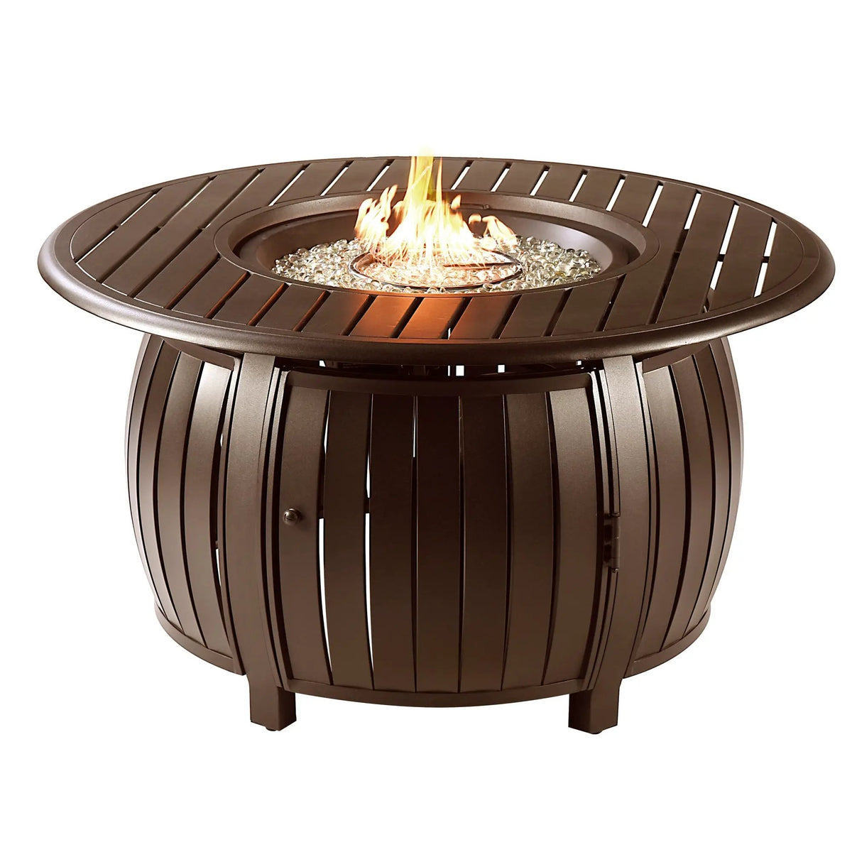 Aluminum 44-in Round Propane Fire Table with Beads, Covers and Lid by Sharicks