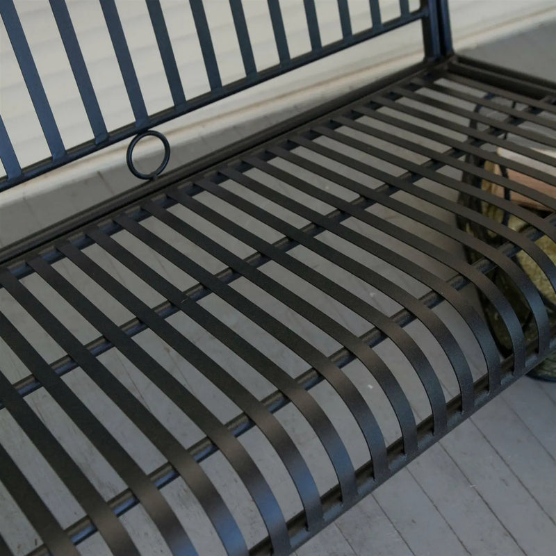 Wrought Iron Outdoor Patio 4-Ft Porch Swing in Black by HomePacific