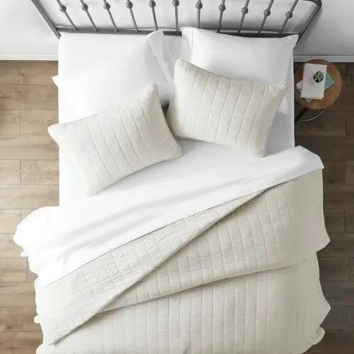 3 Piece Microfiber Farmhouse Coverlet Bedspread Set Ivory, Full/Queen by HomePacific