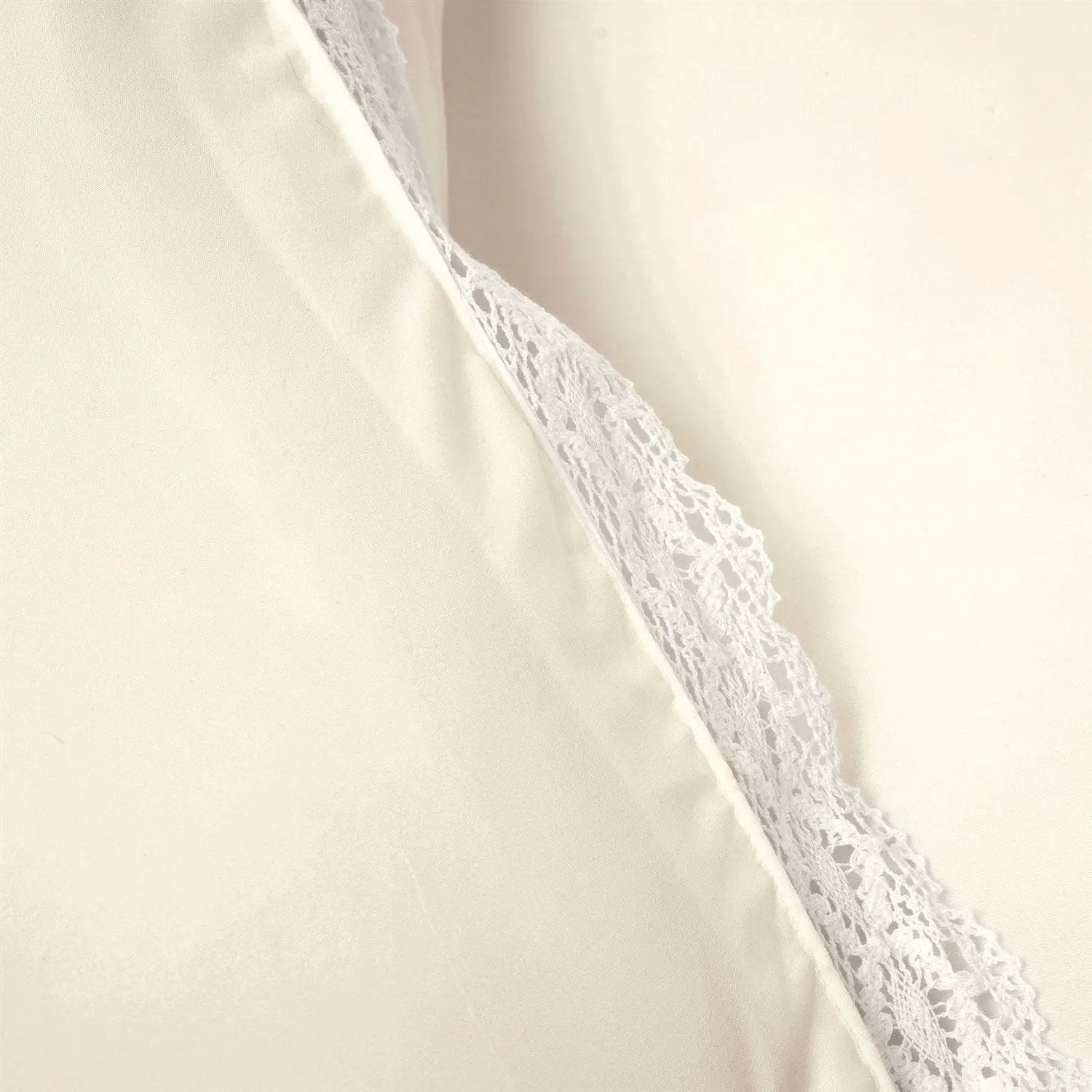 Full/Queen French Country Ivory 5-Piece Lightweight Comforter Set w/ Lace Trim by HomePacific