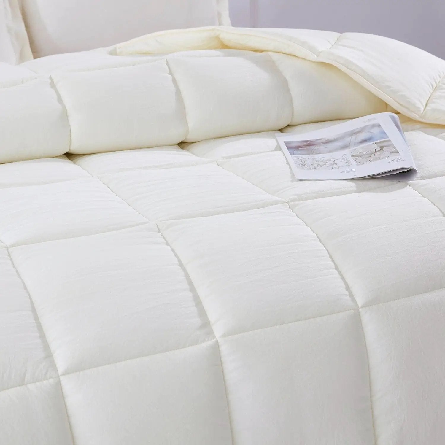 King Size Off White 3 Piece Microfiber Reversible Comforter Set by HomePacific