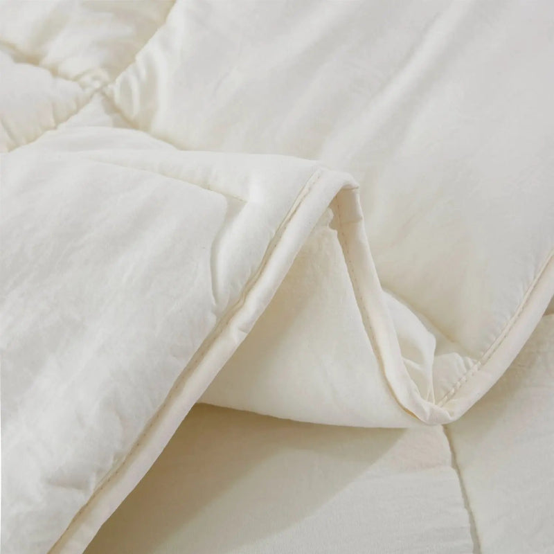 Queen Size Off White 3 Piece Microfiber Reversible Comforter Set by HomePacific