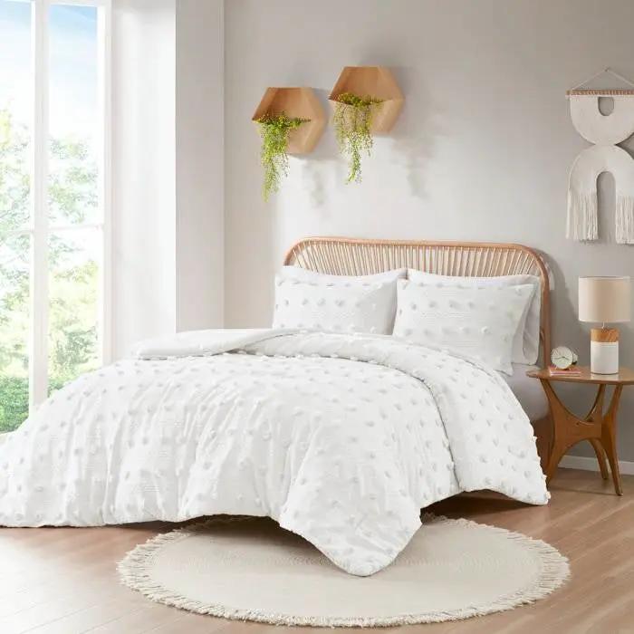 Twin/Twin XL 2-Piece Ivory Pompom Microfiber Comforter Set by HomePacific