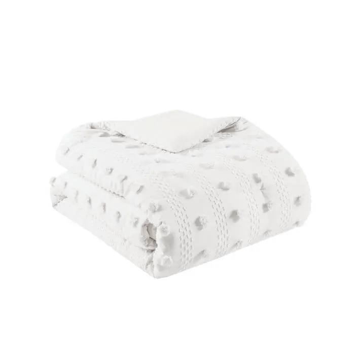 Twin/Twin XL 2-Piece Ivory Pompom Microfiber Comforter Set by HomePacific