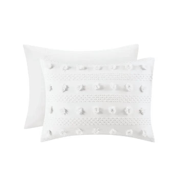 Twin/Twin XL 2-Piece Ivory Pompom Microfiber Comforter Set by HomePacific