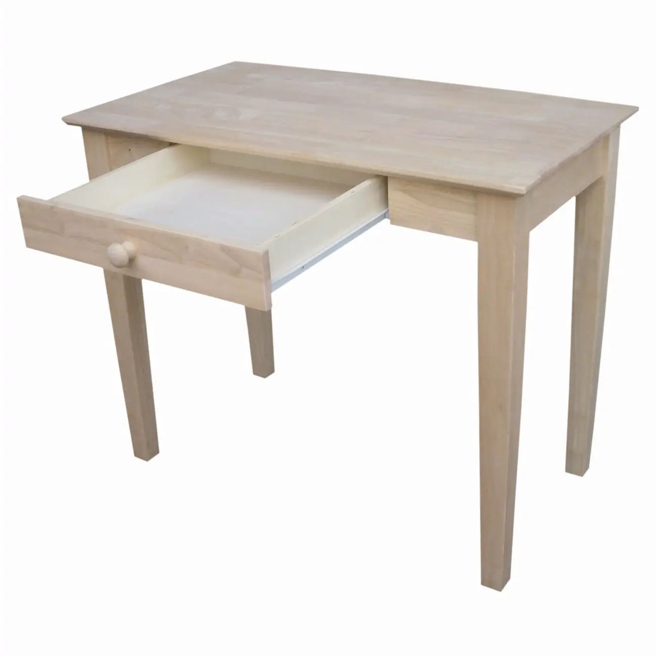 Solid Unfinished Wood Laptop Desk Writing Table with Drawer by HomePacific