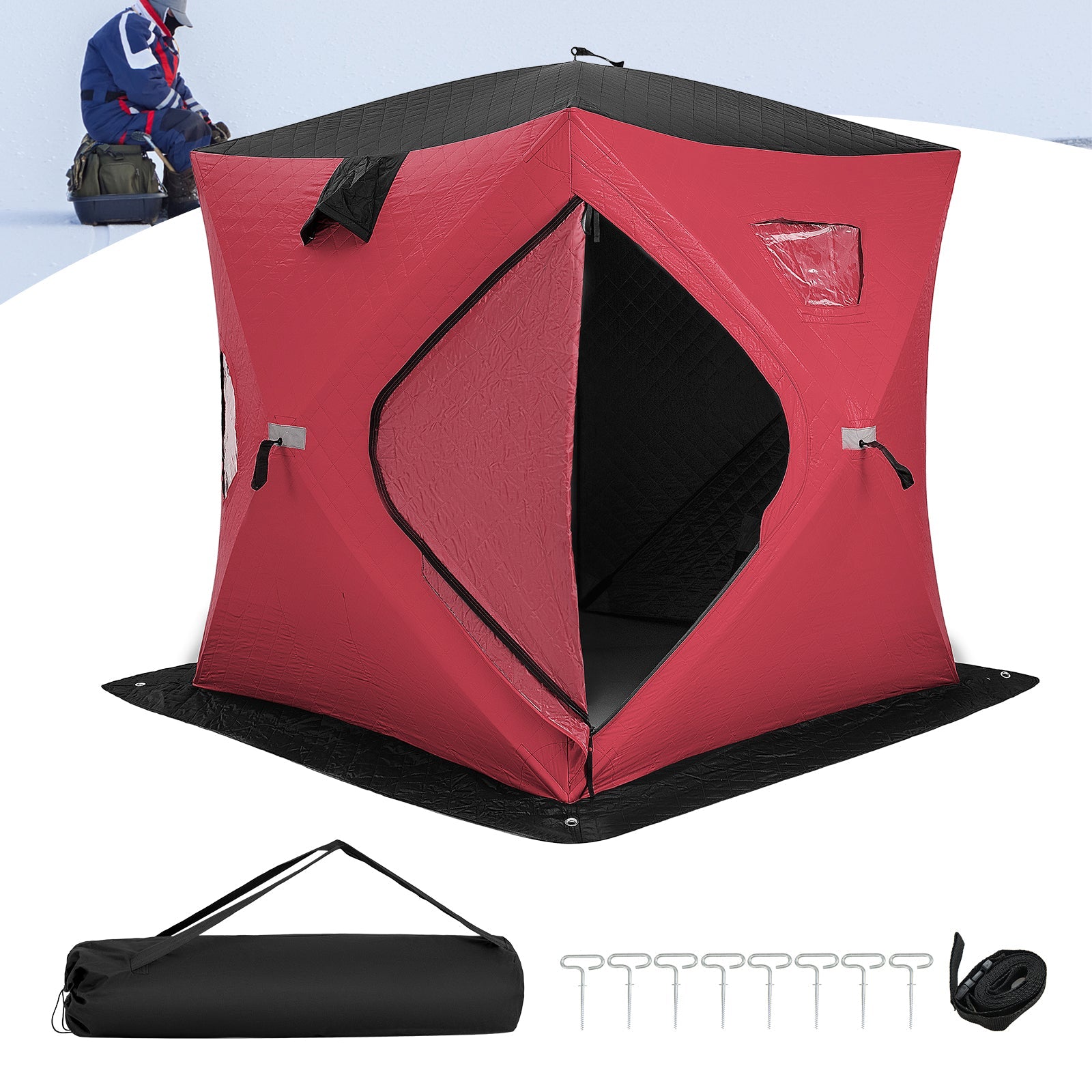 Portable 2 Person Ice Shanty with Cotton Padded Walls by DirectDeals