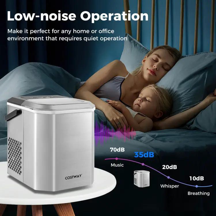 Ice Maker Countertop with Self-Cleaning for Home Kitchen Office Party by DirectDeals