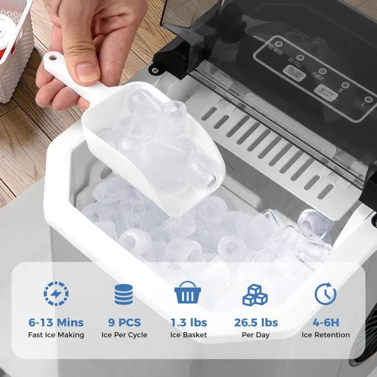 Ice Maker Countertop with Self-Cleaning for Home Kitchen Office Party by DirectDeals