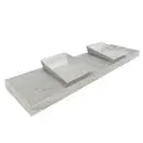 Imperial White Marble Double Bathroom Sink Wall-Mount - 80 Inch by GobekDesign