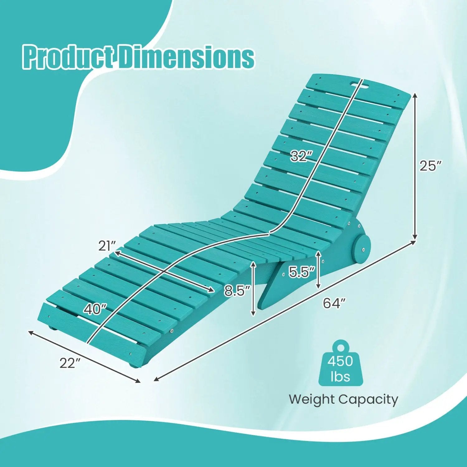 In-Pool Lounge Chair with Weighted Anti-Floating Design 450 LBS for Baja Shelf by DirectDeals