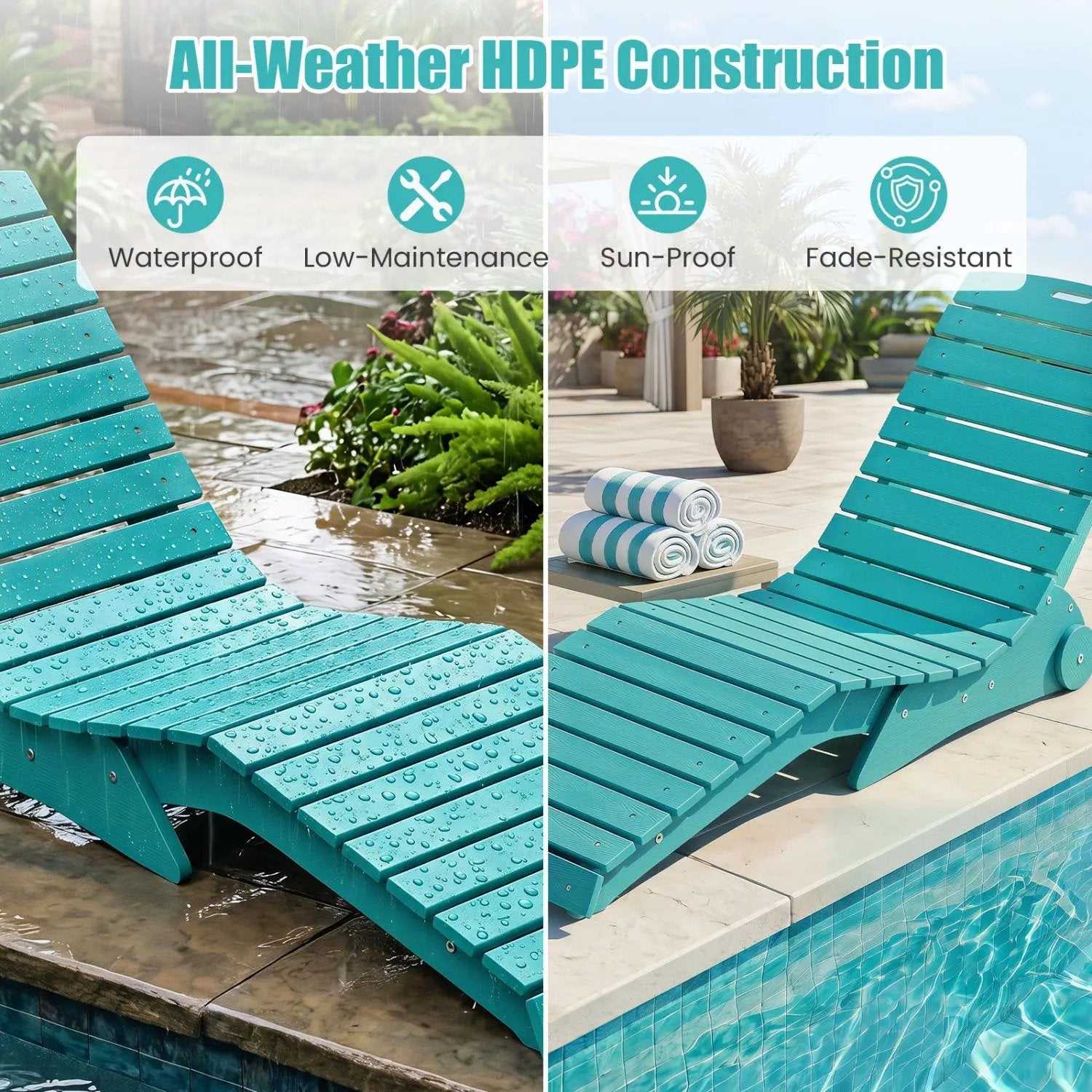 In-Pool Lounge Chair with Weighted Anti-Floating Design 450 LBS for Baja Shelf by DirectDeals