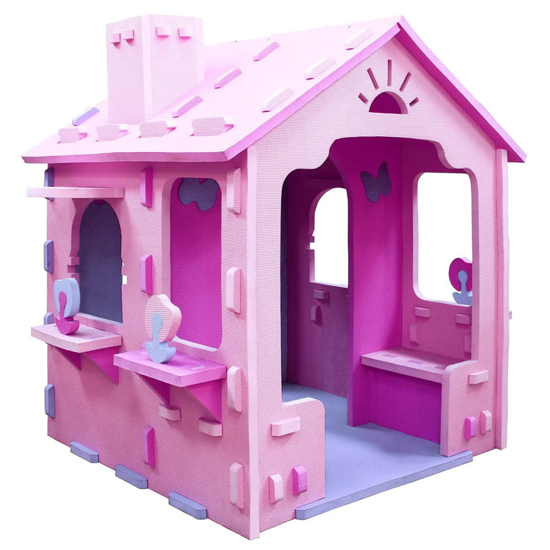 Indoor Cottage Playset with Roof and Chimney for Creative Play by DirectDeals