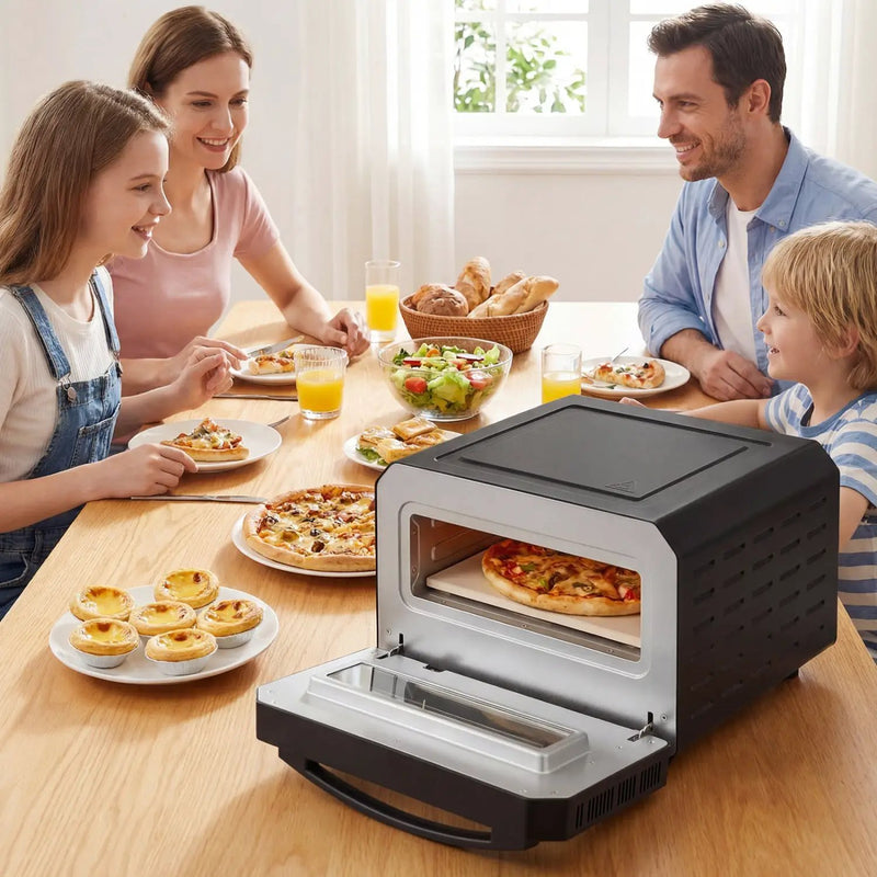 Indoor Electric Pizza Oven Countertop Pizza Oven for 12 Inch Pizzas-Black by DirectDeals