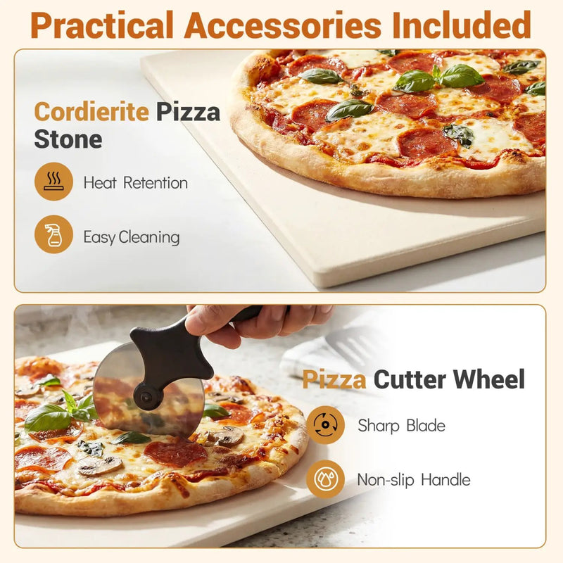 Indoor Electric Pizza Oven Countertop Pizza Oven for 12 Inch Pizzas-Black by DirectDeals