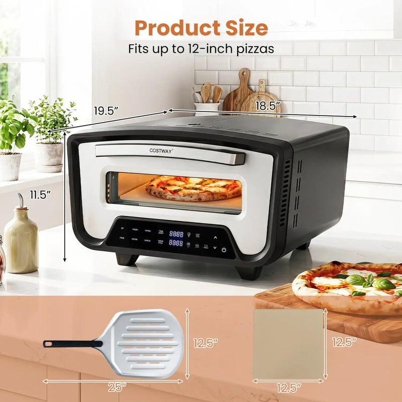 Electric Pizza Oven for 12" Pizzas with 8 Presets by DirectDeals