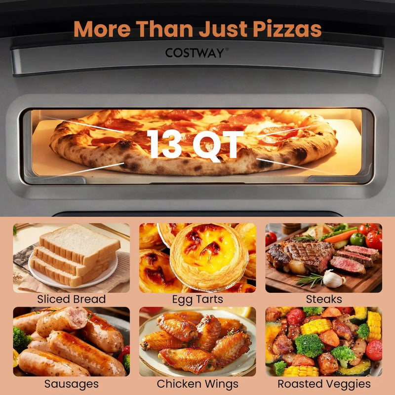 Electric Pizza Oven for 12" Pizzas with 8 Presets by DirectDeals